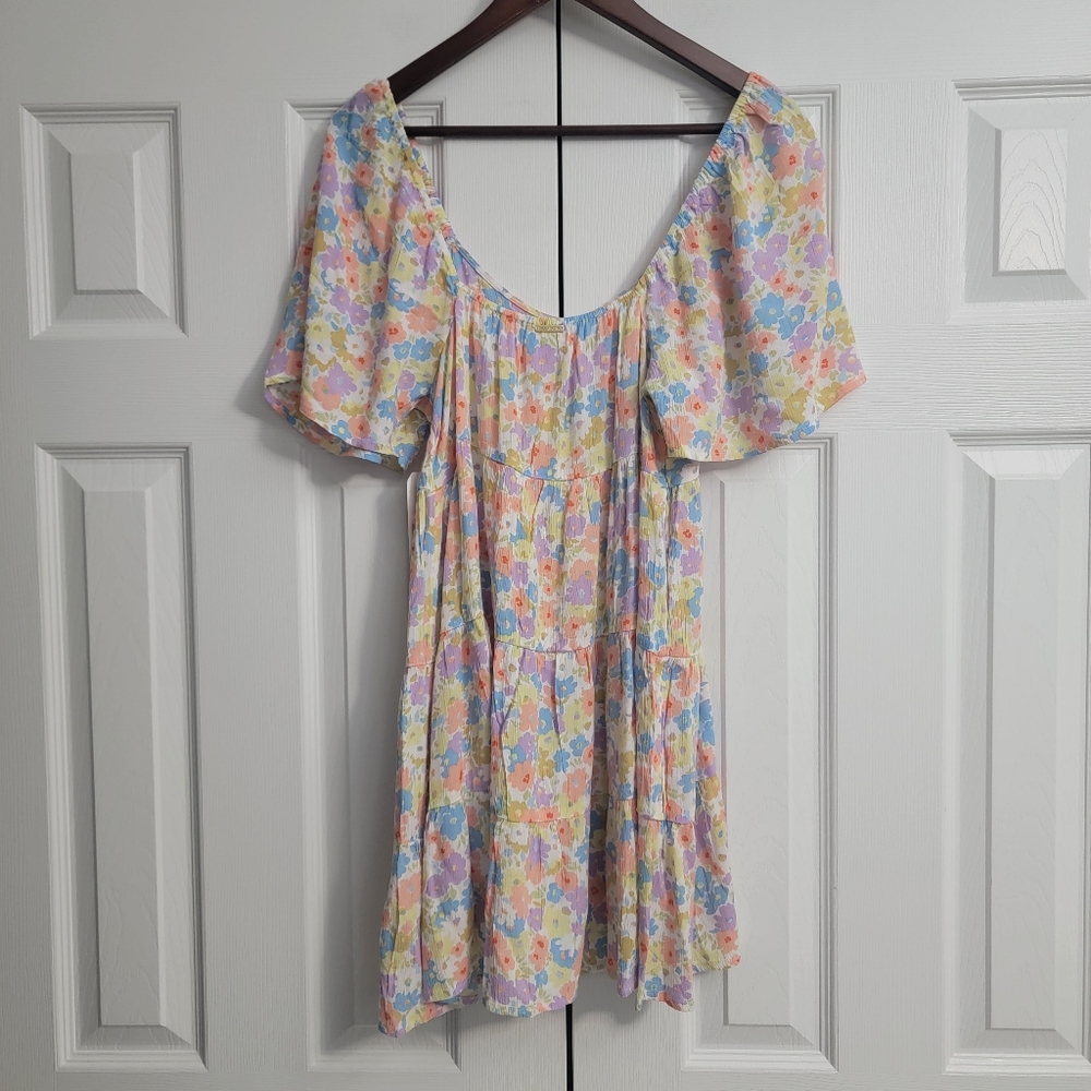 Billabong Take A Chance Babydoll Dress Salt Crystal Women's Size Small - Picture 6 of 8